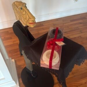 Set of 3 Fragrance Free Candles with Red Ribbon - NWT   Red, White and Blue